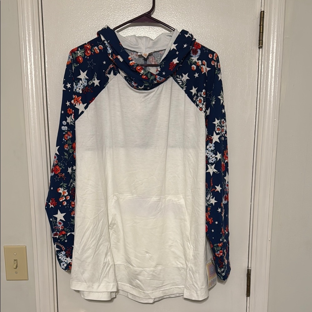 Floral Star Hoodie with White Body